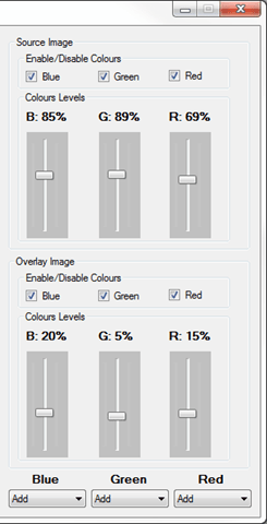 Blending Bitmap images using colour filters