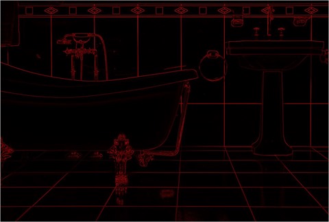 Erosion 3x3, Edge Detect, Red