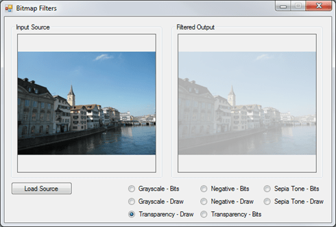Image Filters Transparency ColorMatrix