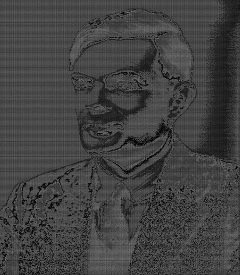 Alan Turing: 1 Pixel Per Character, 16 Characters, Font Size 4, Zoom 100