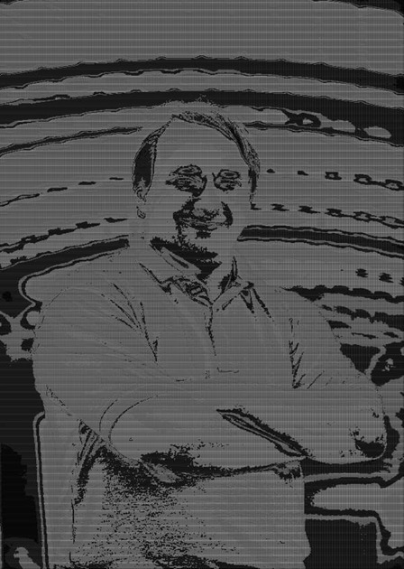 Linus Torvalds: 1 Pixel Per Character, 8 Characters, Font Size 4, Zoom 80