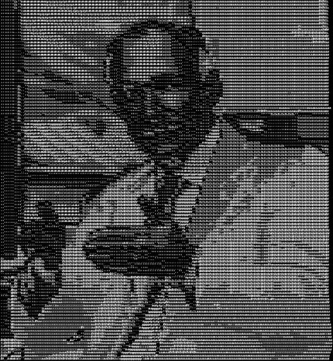 Sir Tim Berners-Lee, 4 Pixels Per Character, 16 Characters, Font Size 6, Zoom 100