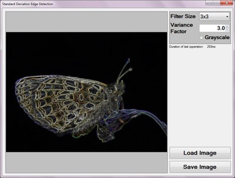 Standard Deviation Edge Detection Screenshot